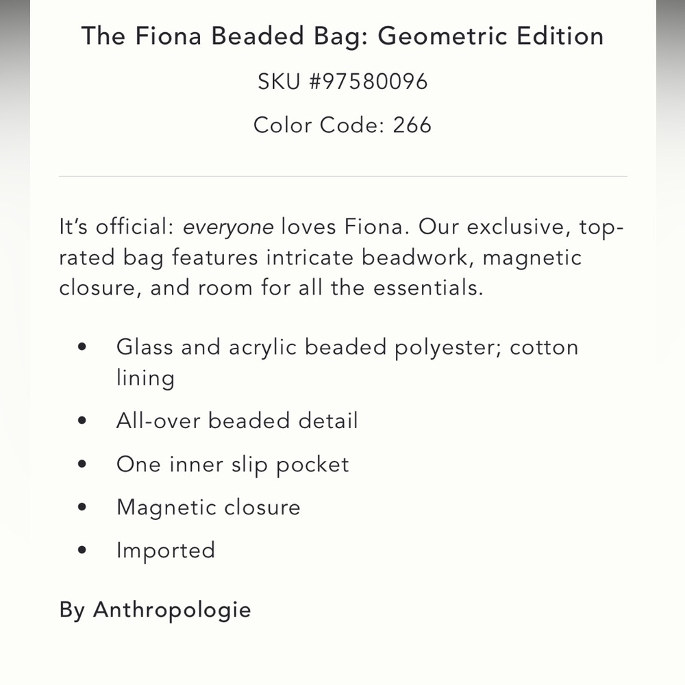✨ Anthropologie Fiona Beaded Bag - Picture 7 of 7